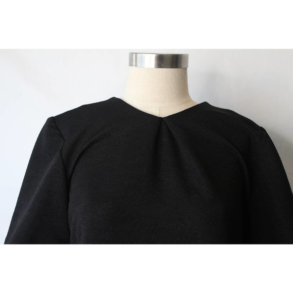 Vintage 80s 90s Pleated Black Dress 42" bust size 10 - Picture 7 of 10